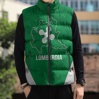 Personalized Italy Lombardy Sleeveless Puffer Jacket Inspiration Flags Style - Wonder Print Shop