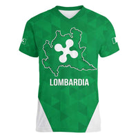 Personalized Italy Lombardy Women V-Neck T-Shirt Inspiration Flags Style