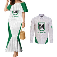 Personalized Italy Marche Couples Matching Mermaid Dress and Long Sleeve Button Shirt Inspiration Flags Style