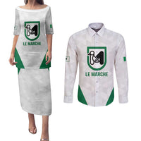 Personalized Italy Marche Couples Matching Puletasi and Long Sleeve Button Shirt Inspiration Flags Style