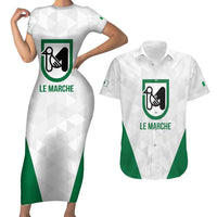 Personalized Italy Marche Couples Matching Short Sleeve Bodycon Dress and Hawaiian Shirt Inspiration Flags Style