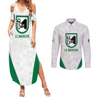 Personalized Italy Marche Couples Matching Summer Maxi Dress and Long Sleeve Button Shirt Inspiration Flags Style