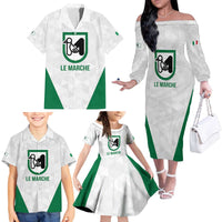 Personalized Italy Marche Family Matching Off The Shoulder Long Sleeve Dress and Hawaiian Shirt Inspiration Flags Style