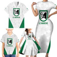 Personalized Italy Marche Family Matching Short Sleeve Bodycon Dress and Hawaiian Shirt Inspiration Flags Style
