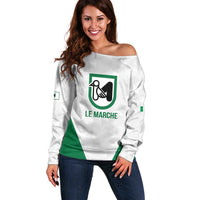 Personalized Italy Marche Off Shoulder Sweater Inspiration Flags Style