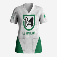 Personalized Italy Marche Scrub Top Inspiration Flags Style - Wonder Print Shop