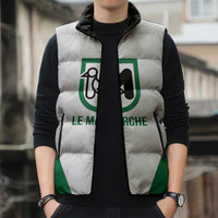 Personalized Italy Marche Sleeveless Puffer Jacket Inspiration Flags Style - Wonder Print Shop
