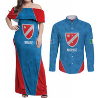 Personalized Italy Molise Couples Matching Off Shoulder Maxi Dress and Long Sleeve Button Shirt Inspiration Flags Style