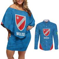 Personalized Italy Molise Couples Matching Off Shoulder Short Dress and Long Sleeve Button Shirt Inspiration Flags Style