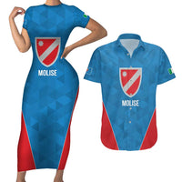 Personalized Italy Molise Couples Matching Short Sleeve Bodycon Dress and Hawaiian Shirt Inspiration Flags Style