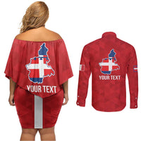 Personalized Italy Piedmont Couples Matching Off Shoulder Short Dress and Long Sleeve Button Shirt Inspiration Flags Style