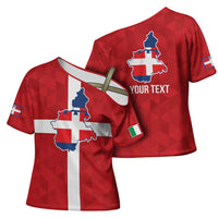 Personalized Italy Piedmont Cross Shoulder Shirt Inspiration Flags Style - Wonder Print Shop