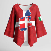 Personalized Italy Piedmont Kimono Sleeve Blouse Inspiration Flags Style - Wonder Print Shop