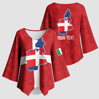 Personalized Italy Piedmont Kimono Sleeve Blouse Inspiration Flags Style - Wonder Print Shop