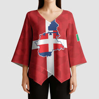 Personalized Italy Piedmont Kimono Sleeve Blouse Inspiration Flags Style - Wonder Print Shop