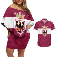 Personalized Italy Provincia Autonoma di Trento Couples Matching Off Shoulder Short Dress and Hawaiian Shirt Inspiration Flags Style