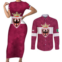 Personalized Italy Provincia Autonoma di Trento Couples Matching Short Sleeve Bodycon Dress and Long Sleeve Button Shirt Inspiration Flags Style