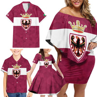 Personalized Italy Provincia Autonoma di Trento Family Matching Off Shoulder Short Dress and Hawaiian Shirt Inspiration Flags Style