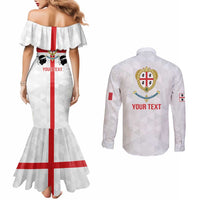 Personalized Italy Sardinia Couples Matching Mermaid Dress and Long Sleeve Button Shirt Inspiration Flags Style