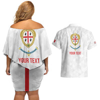 Personalized Italy Sardinia Couples Matching Off Shoulder Short Dress and Hawaiian Shirt Inspiration Flags Style