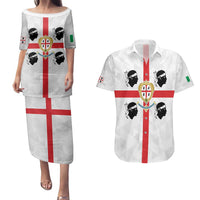Personalized Italy Sardinia Couples Matching Puletasi and Hawaiian Shirt Inspiration Flags Style