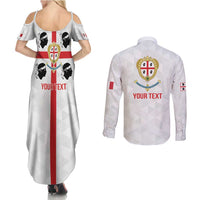 Personalized Italy Sardinia Couples Matching Summer Maxi Dress and Long Sleeve Button Shirt Inspiration Flags Style