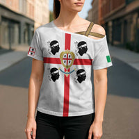 Personalized Italy Sardinia Cross Shoulder Shirt Inspiration Flags Style - Wonder Print Shop