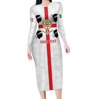 Personalized Italy Sardinia Family Matching Long Sleeve Bodycon Dress and Hawaiian Shirt Inspiration Flags Style
