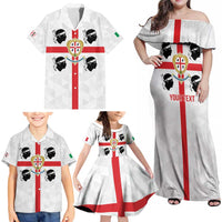 Personalized Italy Sardinia Family Matching Off Shoulder Maxi Dress and Hawaiian Shirt Inspiration Flags Style