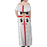 Personalized Italy Sardinia Family Matching Off Shoulder Maxi Dress and Hawaiian Shirt Inspiration Flags Style