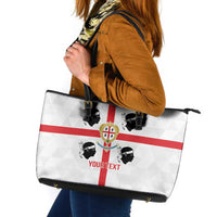 Personalized Italy Sardinia Leather Tote Bag Inspiration Flags Style
