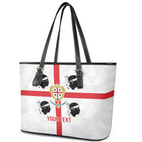 Personalized Italy Sardinia Leather Tote Bag Inspiration Flags Style