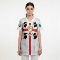 Personalized Italy Sardinia Scrub Top Inspiration Flags Style - Wonder Print Shop