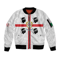 Personalized Italy Sardinia Sleeve Zip Bomber Jacket Inspiration Flags Style