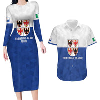 Personalized Italy Trentino-Alto Adige Couples Matching Long Sleeve Bodycon Dress and Hawaiian Shirt Inspiration Flags Style