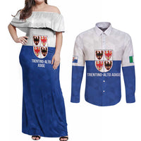 Personalized Italy Trentino-Alto Adige Couples Matching Off Shoulder Maxi Dress and Long Sleeve Button Shirt Inspiration Flags Style