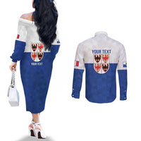 Personalized Italy Trentino-Alto Adige Couples Matching Off The Shoulder Long Sleeve Dress and Long Sleeve Button Shirt Inspiration Flags Style