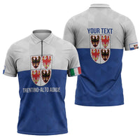 Personalized Italy Trentino-Alto Adige Zipper Polo Shirt Inspiration Flags Style - Wonder Print Shop