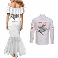 Personalized Italy Tuscany Pegasus Rampant Couples Matching Mermaid Dress and Long Sleeve Button Shirt Inspiration Flags Style