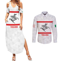 Personalized Italy Tuscany Pegasus Rampant Couples Matching Summer Maxi Dress and Long Sleeve Button Shirt Inspiration Flags Style