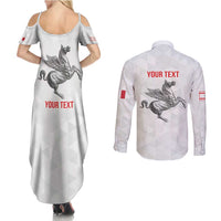 Personalized Italy Tuscany Pegasus Rampant Couples Matching Summer Maxi Dress and Long Sleeve Button Shirt Inspiration Flags Style