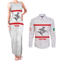 Personalized Italy Tuscany Pegasus Rampant Couples Matching Tank Maxi Dress and Long Sleeve Button Shirt Inspiration Flags Style