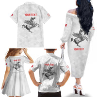 Personalized Italy Tuscany Pegasus Rampant Family Matching Off The Shoulder Long Sleeve Dress and Hawaiian Shirt Inspiration Flags Style