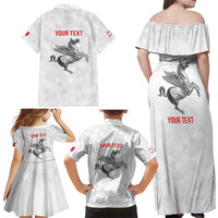 Personalized Italy Tuscany Pegasus Rampant Family Matching Off Shoulder Maxi Dress and Hawaiian Shirt Inspiration Flags Style