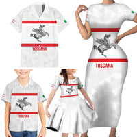 Personalized Italy Tuscany Pegasus Rampant Family Matching Short Sleeve Bodycon Dress and Hawaiian Shirt Inspiration Flags Style