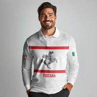 Personalized Italy Tuscany Pegasus Rampant Long Sleeve Polo Shirt Inspiration Flags Style