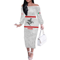 Personalized Italy Tuscany Pegasus Rampant Off The Shoulder Long Sleeve Dress Inspiration Flags Style