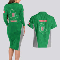 Personalized Italy Umbria Couples Matching Long Sleeve Bodycon Dress and Hawaiian Shirt Inspiration Flags Style LT9