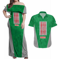 Personalized Italy Umbria Couples Matching Off Shoulder Maxi Dress and Hawaiian Shirt Inspiration Flags Style LT9