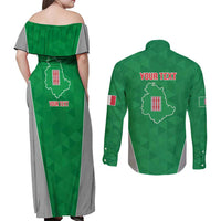 Personalized Italy Umbria Couples Matching Off Shoulder Maxi Dress and Long Sleeve Button Shirt Inspiration Flags Style LT9